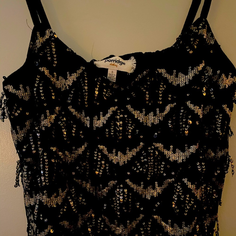 Porridge gold sparkle top